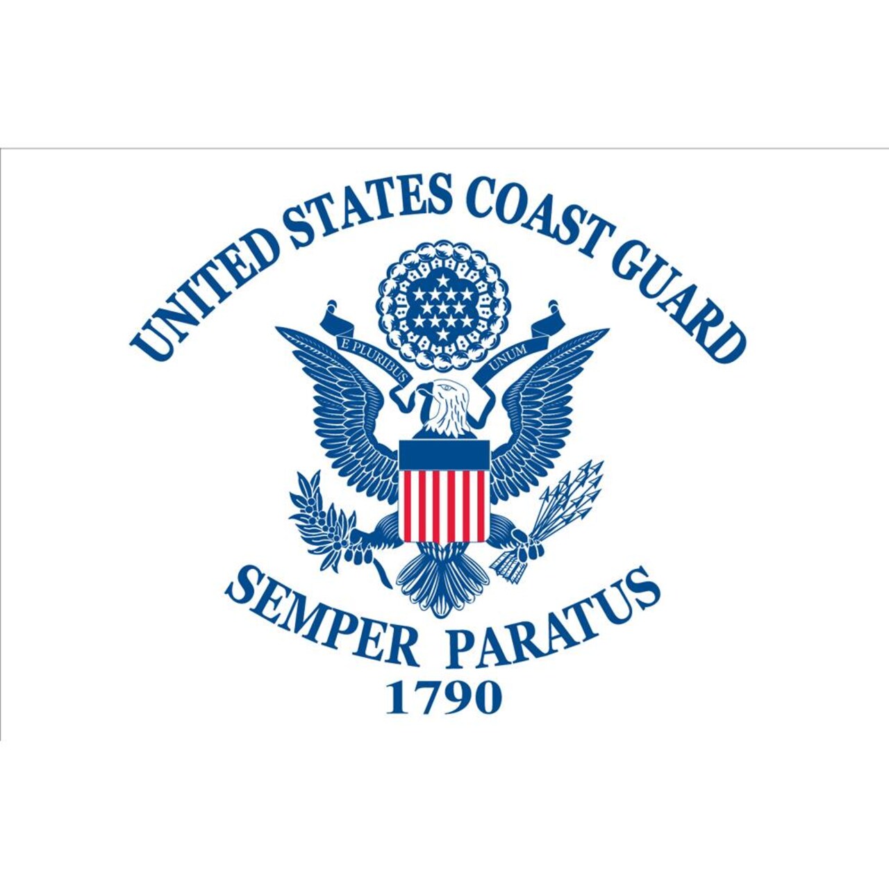United States Coast Guard Semper Paratus 1790 Flag On A Stick 12" x 18"